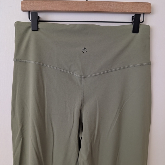 Athleta Womens Large Elation Wide Leg Pants Leggings Green Activewear Workout - Picture 6 of 8